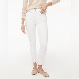 J. Crew 10” High-Rise Skinny white jeans with raw hem